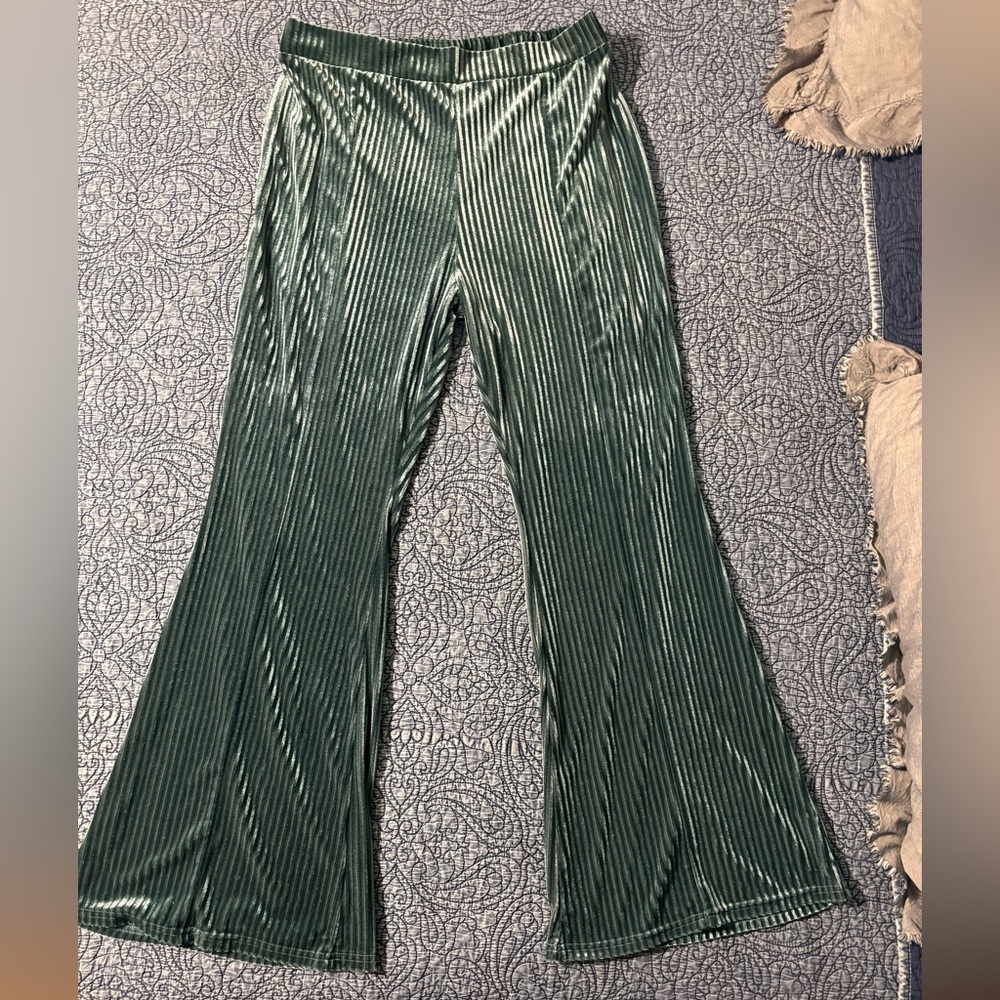 Velvet Blue Flared Pants